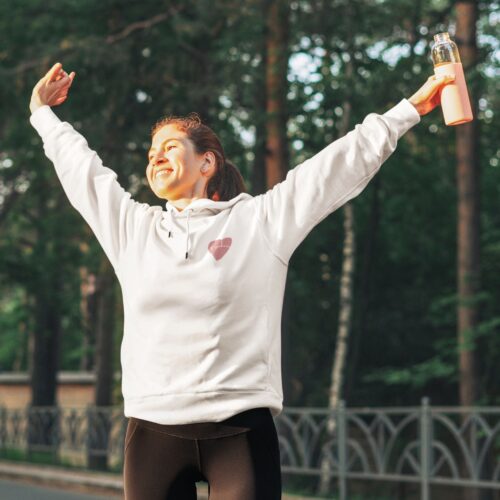 Sweat à capuche Bio femme "Bonheur"