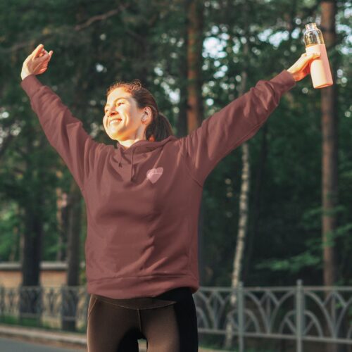 Sweat à capuche Bio femme "Bonheur" – Image 3