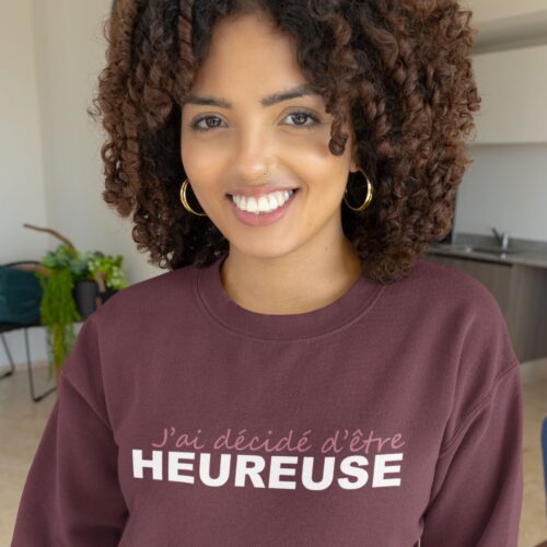 Sweatshirt Bio femme "J'ai décidé d'être heureuse" – Image 3