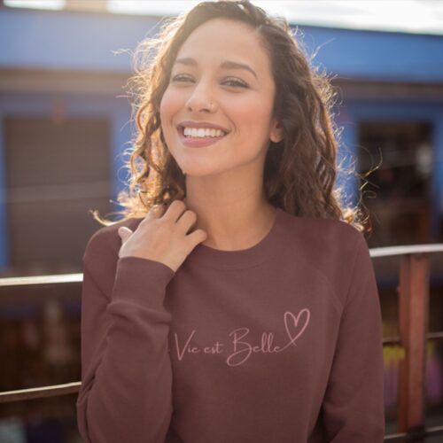 Sweatshirt Bio femme "La vie est belle" – Image 3