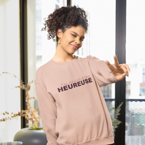 Sweatshirt Bio femme "J'ai décidé d'être heureuse" – Image 2