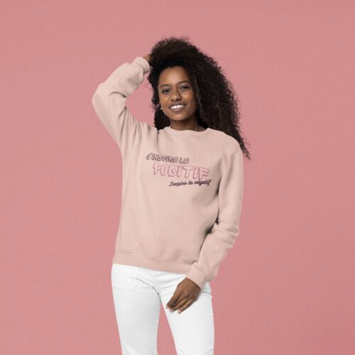 Sweatshirt Bio femme "J'inspire le positif, j'expire le négatif" – Image 2