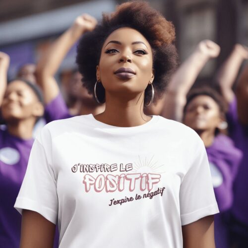 T-shirt Bio femme "J'inspire le Positif, j'expire le négatif"