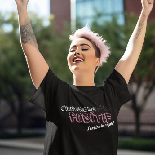 T-shirt Bio femme "J'inspire le Positif, j'expire le négatif" – Image 2